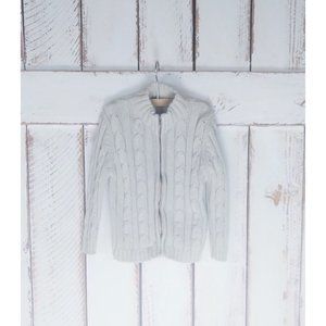 Calvin Klein toddler chunky ivory cable knit cotton cardigan sweater